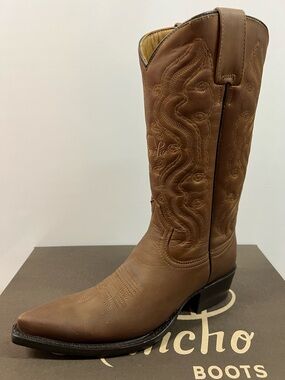 RANCHO Cowboy Sniptoe Nobuck brown leather M262